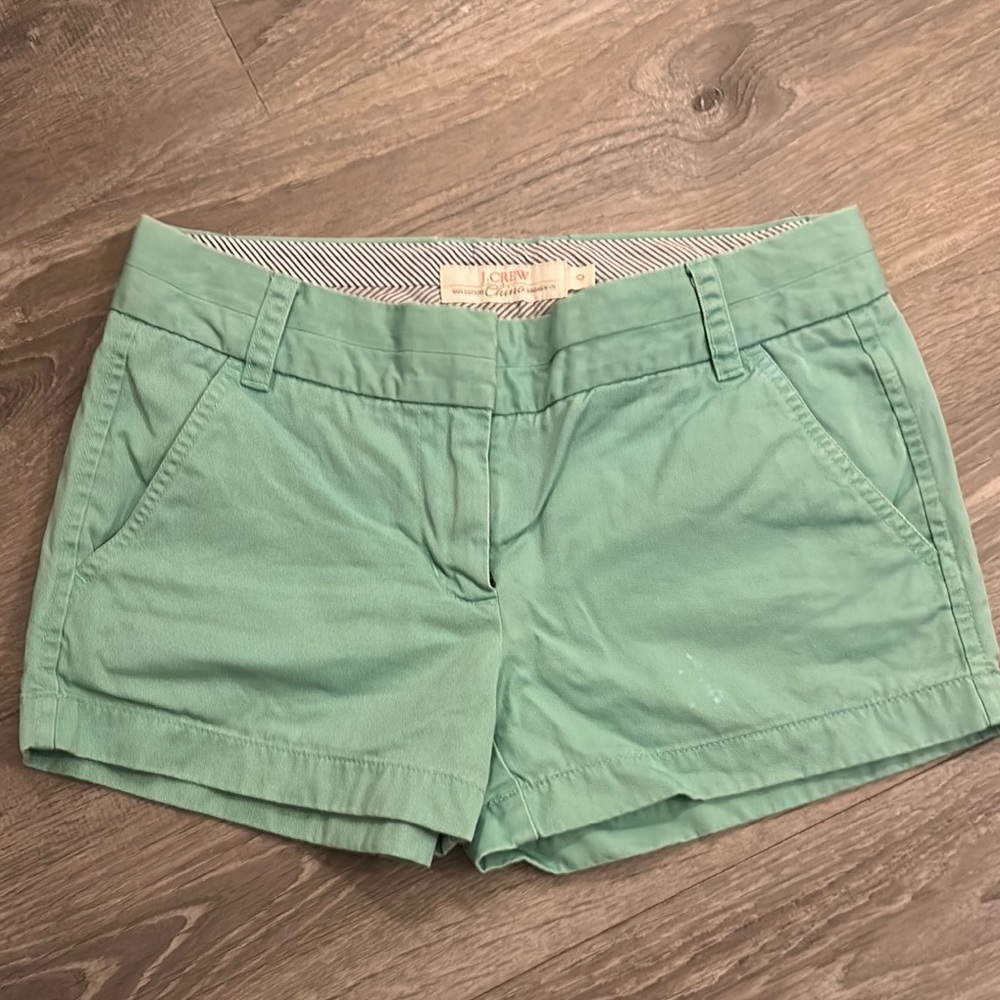J. Crew Green Bermuda Shorts Classic Cotton Blend